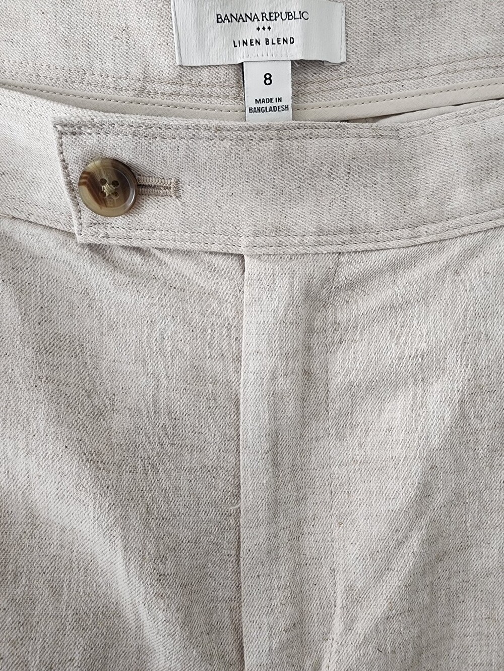 Banana Republic Factory Flax Linen Blend Pleated Wide Leg Pants Size 8 Trouser - Picture 7 of 16